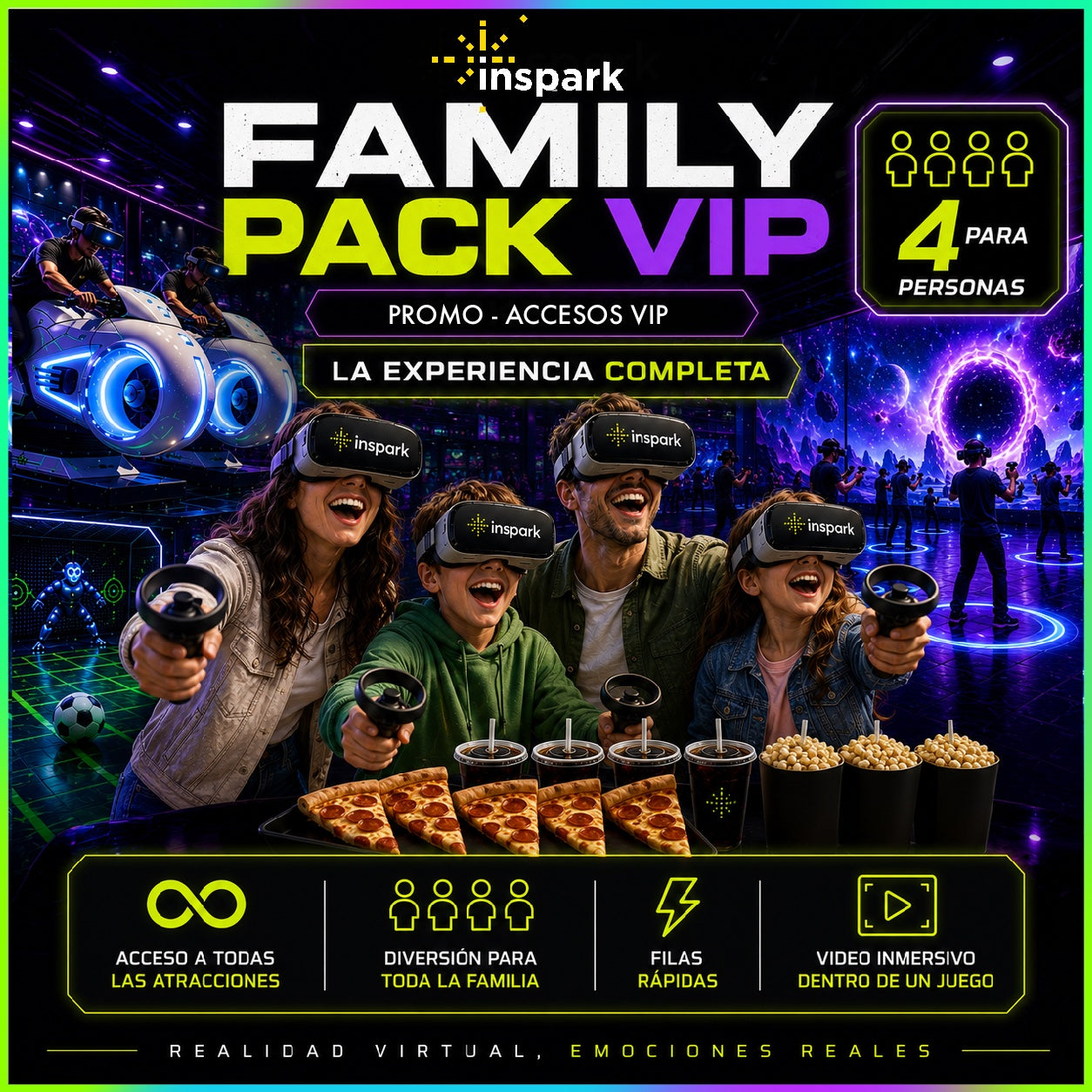 Family Pack VIP (4) PROMO ¡Tiempo Libre!